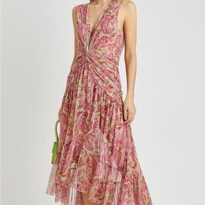 Elegant Paisley Pink Dress